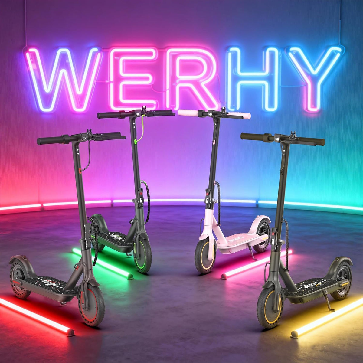 WERHY Electric Scooter - 500W Motor, 22MPH Speed, 25 Miles Range | Foldable Design for Teens & Adults