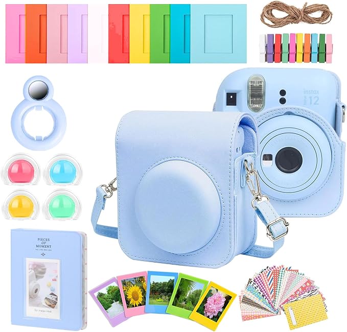 FUJIFILM Instax Mini 12 Pastel Blue Camera Bundle