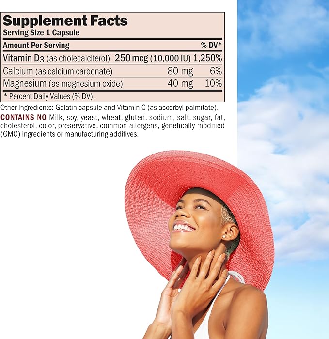 ANDREW LESSMAN Vitamin D3 10,000 IU 720 Capsules - High Potency, Essential for Calcium Absorption, Supports Bone Health, Healthy Muscle Function, Immune System, More. Small Easy to Swallow Capsules