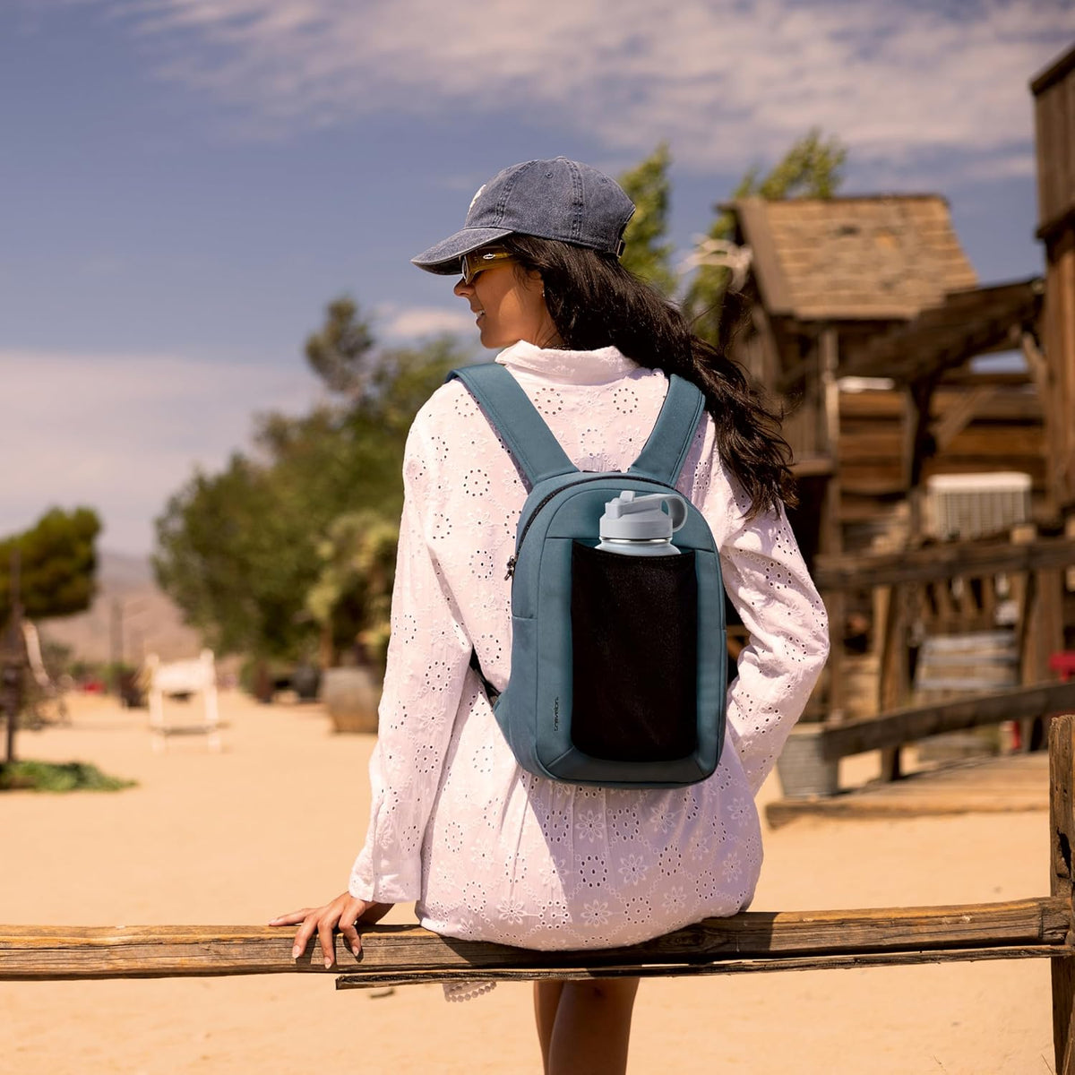Travelon Anti-Theft Small Backpack - XL Water Bottle Pocket for Secure Travel Essentials