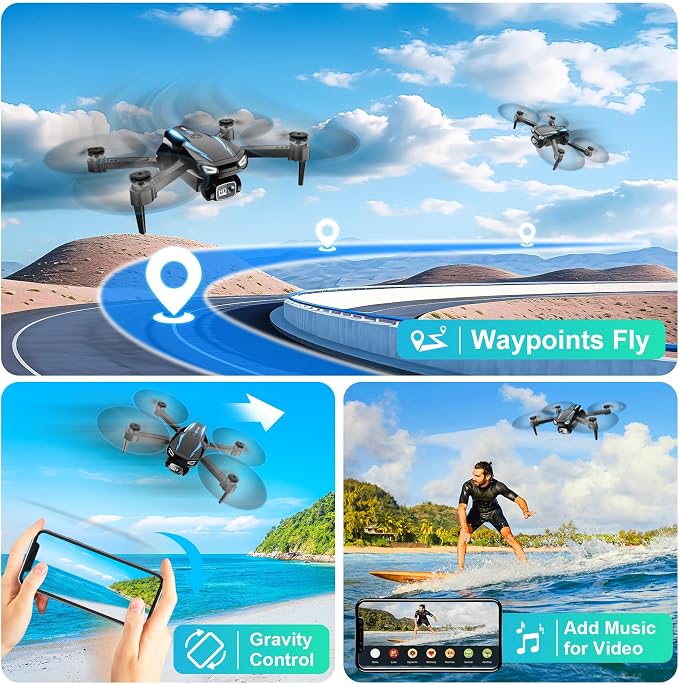 Drone with 1080P Camera, Foldable Remote Control Quadcopter