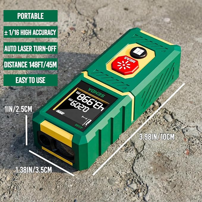 SENDA Laser Measure, Upgraded High-Accuracy 148Ft Laser Measurement Tool