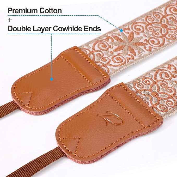 Padwa Lifestyle Khaki Yellow flower Camera Strap