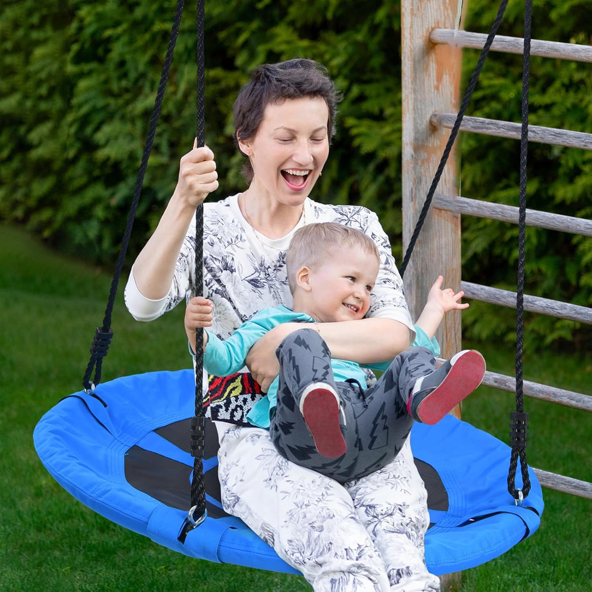 Trekassy 40-Inch Saucer Tree Swing - 700lb Capacity, Waterproof 900D Oxford, Steel Frame, Blue