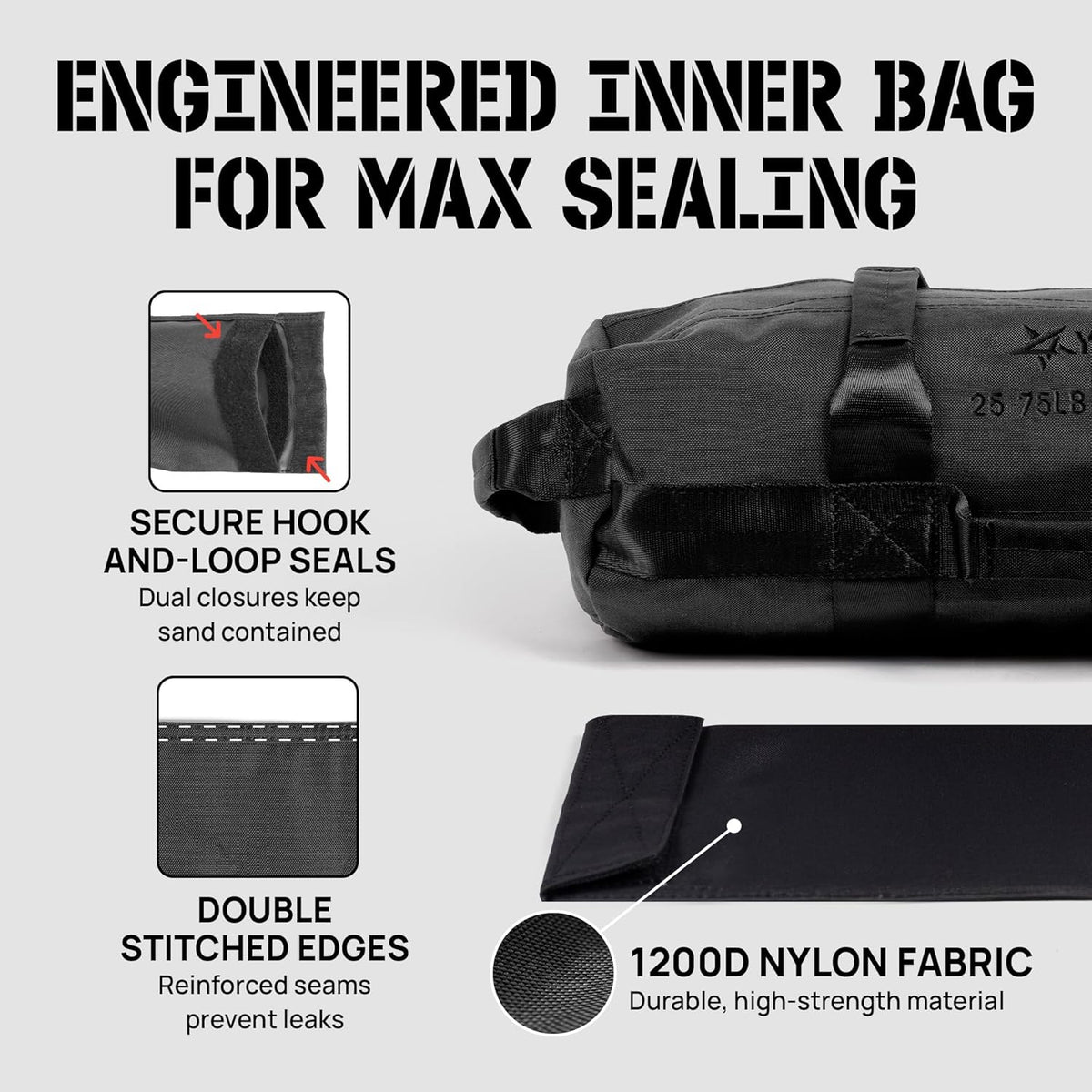 Yes4All Sandbags - Adjustable Weight Training Sand Bags with Handles | Multiple Sizes 5-200lbs