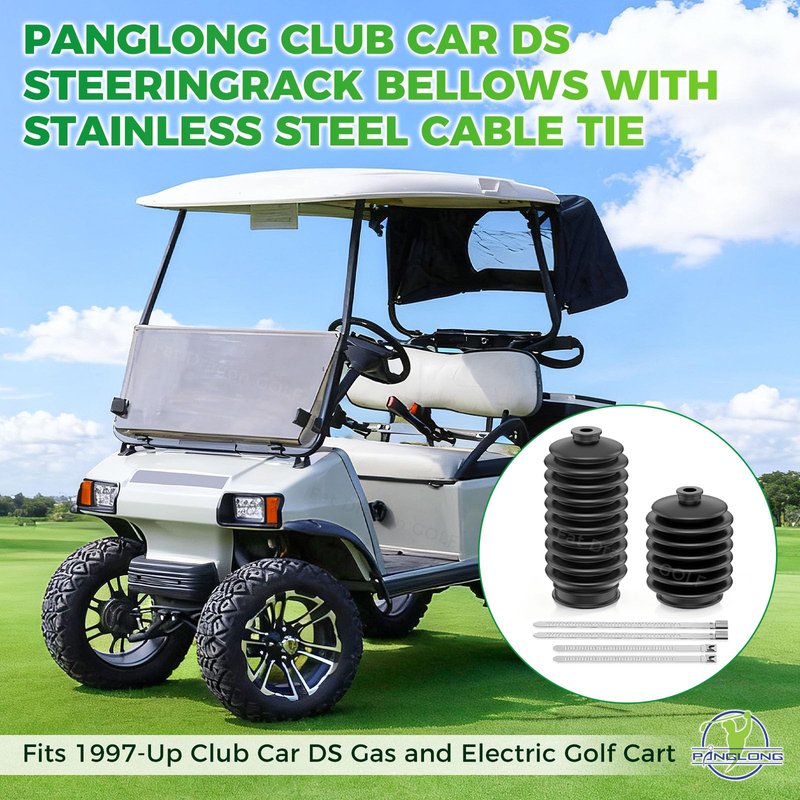 Panglong DS Golf Cart Steering Rack Pinion Dust Boot, Club Car Steering Bellow Dust Boot with Stainless Steel Cable Tie, Suitable for 1997-up Club Car DS Golf Cart, OEM# 1013035 101880001