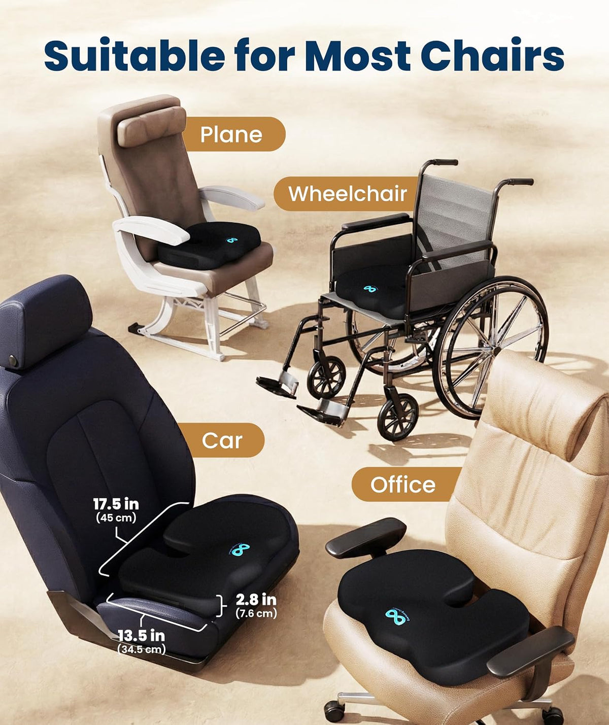 Everlasting Comfort Car Seat Cushions - Memory Foam Soft Car Cushions for Long Car Trips - Car Seat Cushions for Driving - Ergonomic Car Seats - Car Seats & Truck Seats