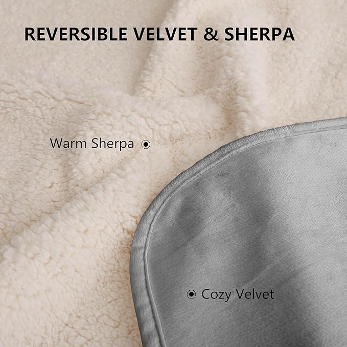 Waterproof Blanket for Bed, Leak Proof Dog Couch Sherpa Throw Blankets Queen Size, Reversible Pet Sofa Furniture Protector Machine Washable-86 x90,Darkgrey