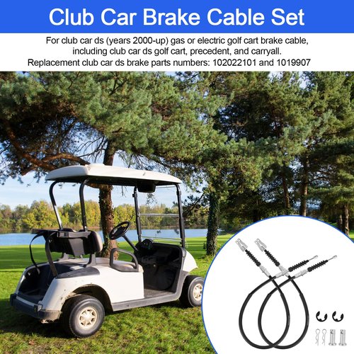 BZTT Club Car DS Brake Cables for Club Car Brake Cable Kit 2000-UP 102022101 Club Car Cable Stainless Steel Core Driver & Passenger Side Cables