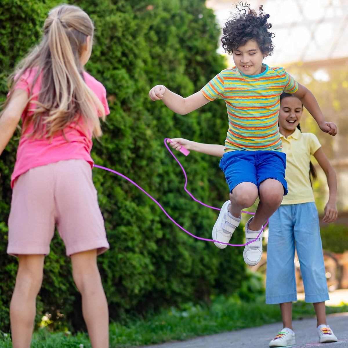 Skiennix 24pcs Kids Jump Ropes - Colorful Adjustable PVC Skipping Ropes for Fun Fitness Activities