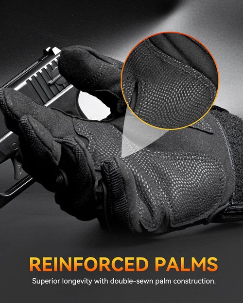 KUMGIM Tactical Motorcycle Gloves - Black Touchscreen with Hard Shell for Outdoor Sports & Work