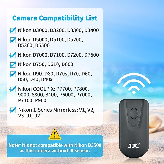 JJC Wireless Infrared Shutter Release Remote Control Replaces Nikon ML-L3