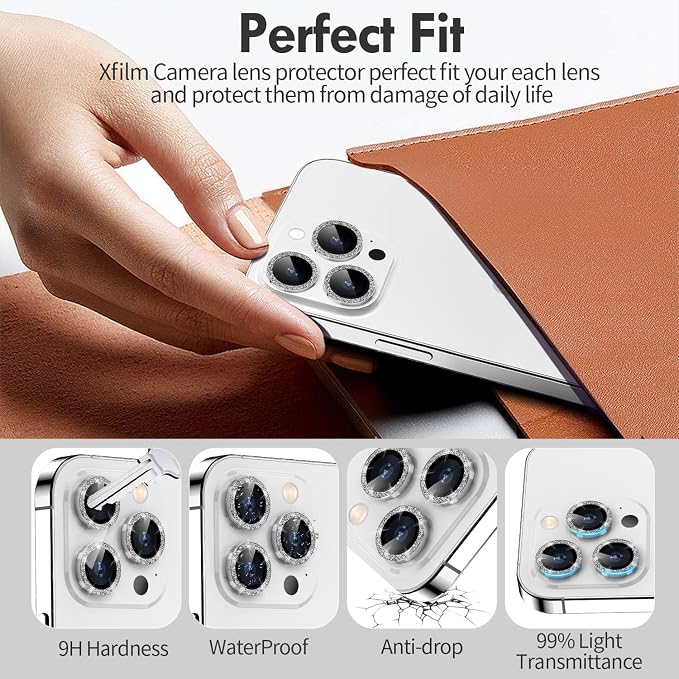 for iPhone 14 Pro/14 Pro Max Camera Lens Protector Bling, 9H Hardness