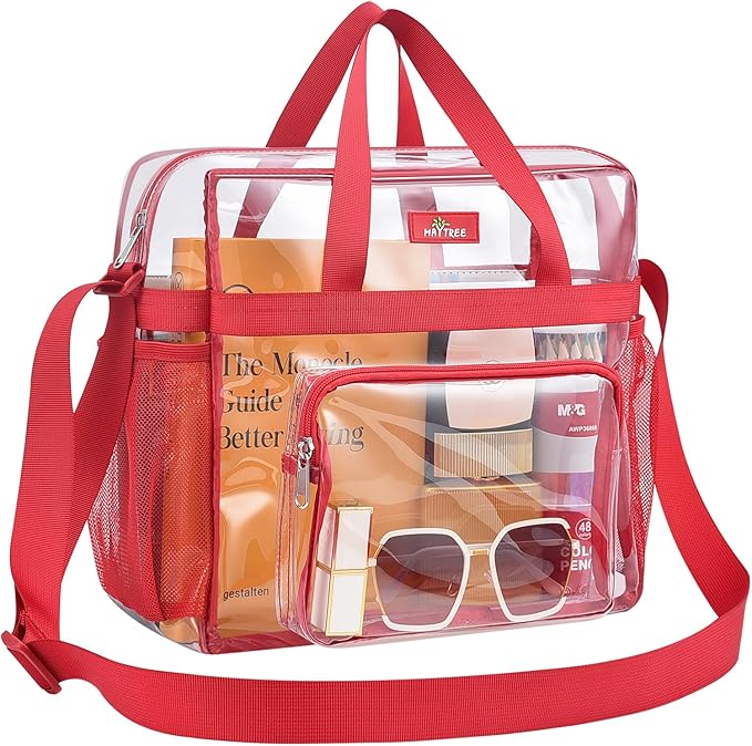 MAY TREE Clear Bag for Stadium Events 12×6×12 Clear Tote Lunch Bag