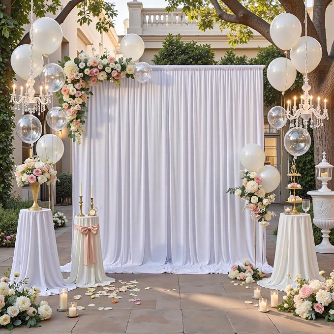 12ft x 10ft White Backdrop Curtains