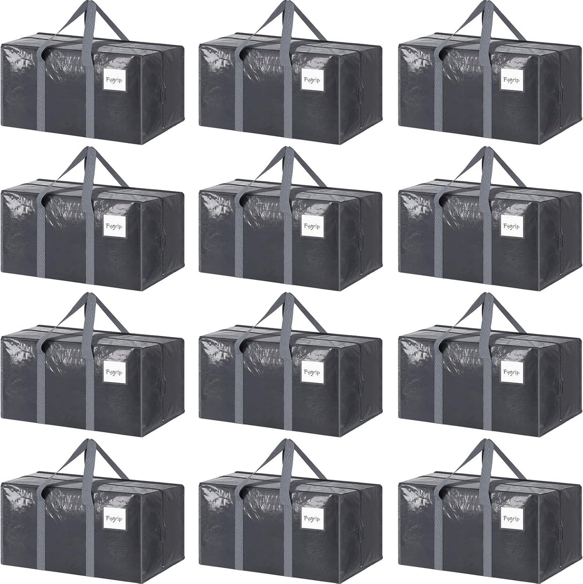 12 Pack Extra Heavy Duty Large Moving Bags with Strong Zipper, White
