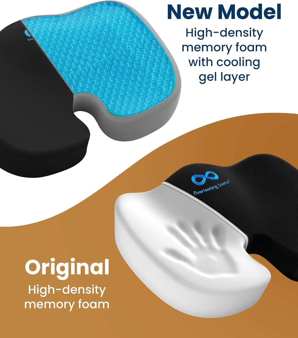 Everlasting Comfort Car Seat Cushions - Memory Foam Soft Car Cushions for Long Car Trips - Car Seat Cushions for Driving - Ergonomic Car Seats - Car Seats & Truck Seats