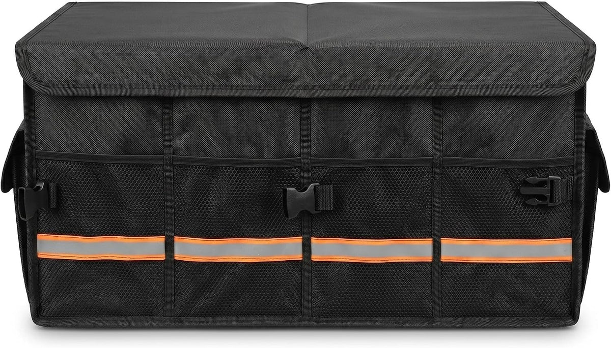 Premium Car Trunk Organizer, Heavy Duty Foldable SUV Storage Box with Non-Slip Bottom, Waterproof Oxford Cloth, Large Capacity Sturdy Cargo Organizer for Car, Truck