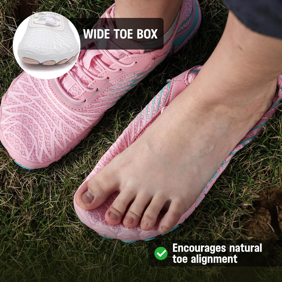 Skiennix Barefoot Shoes - Comfortable Non-Slip Hiking Footwear | Wide Toe Box for Men & Women