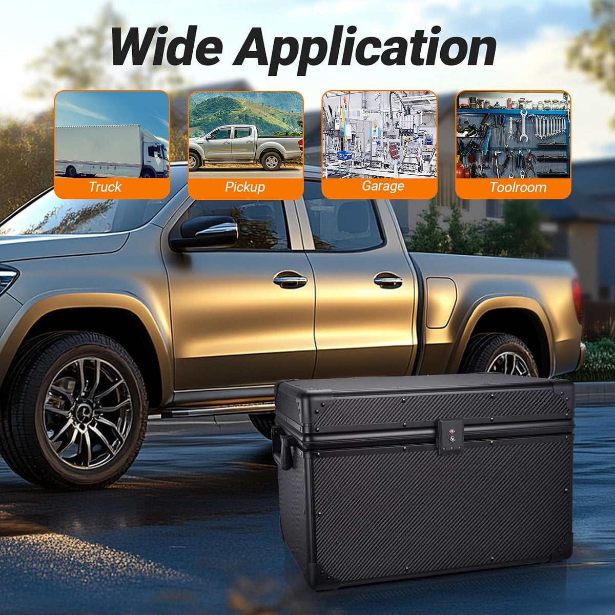 T-carbon Carbon Fiber Trunk Organizer SUV Trunk Organizer 20 * 13 * 13.4IN