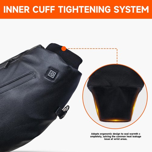 Heated Hand Warmer Pouch, PU Leather Electric Heated Hand Muff, With10000mAh Rechargeable Power Bank Hand Warmer, 3 Levels Heating for Football, Hunting,Fishing,Camping.(Power Bank Included)