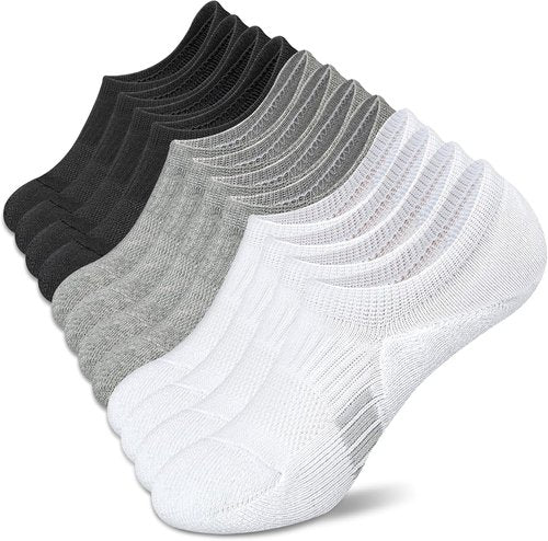 Amutost No Show Socks - Women's Athletic Cushion Ankle Footies | 5-6 Pairs for Ultimate Comfort