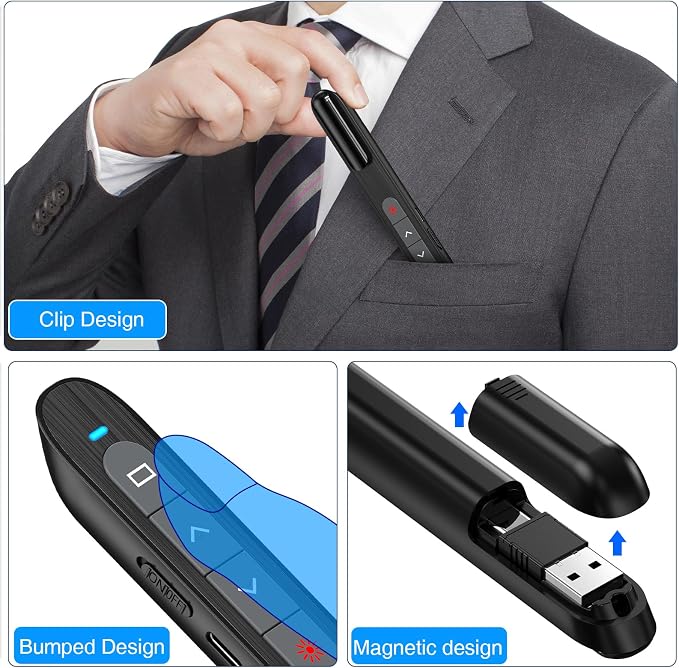 DinoFire USB C Rechargeable Presentation Remote