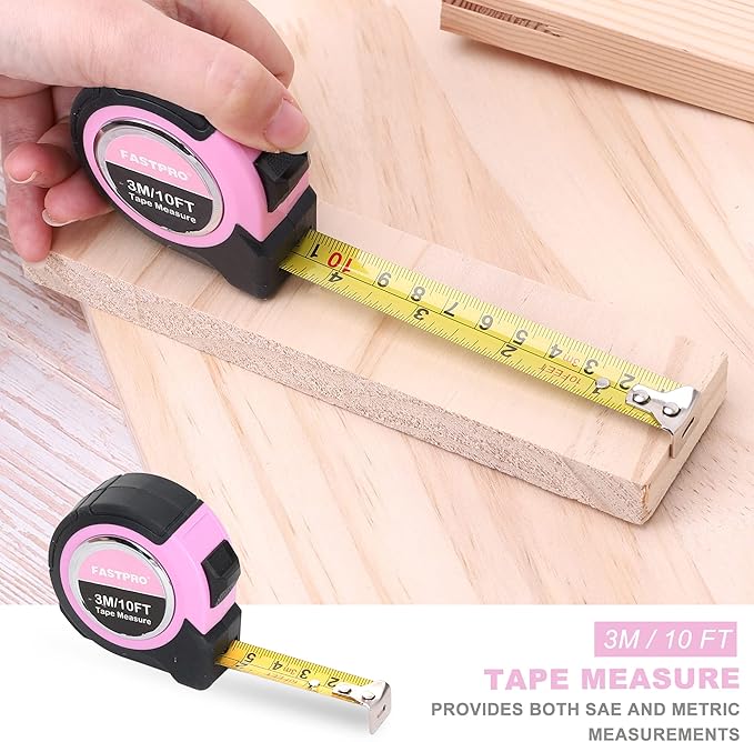 FASTPRO 7-Piece Pink Tool Kit, Household Tool Set for women, Basic Hand Tools for Home Maintenance & Repairing, Includes Small Tool Bag