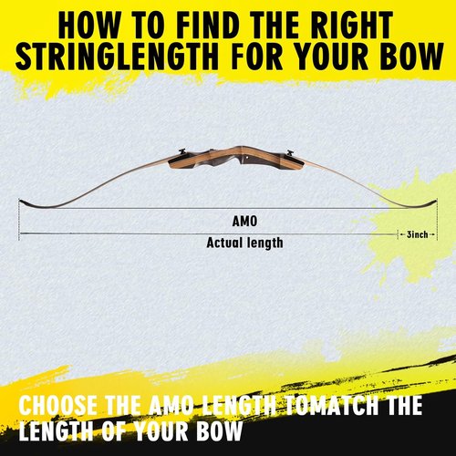 LWANO D97 Flemish Twist Bow String - Handmade Fast Flight 16 Strands | 54-70in Replacement for Longbow & Recurve Bow