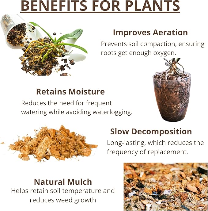 LaLaGreen Coconut Coir Chips for Plants (500g, 6 Pack) Indoor Herb Garden Seedling and Plant, Outdoor Planting Soil Vegetable Flower Orchids, Organic Compressed Coco Fiber Husk Chips Brick Peat Moss