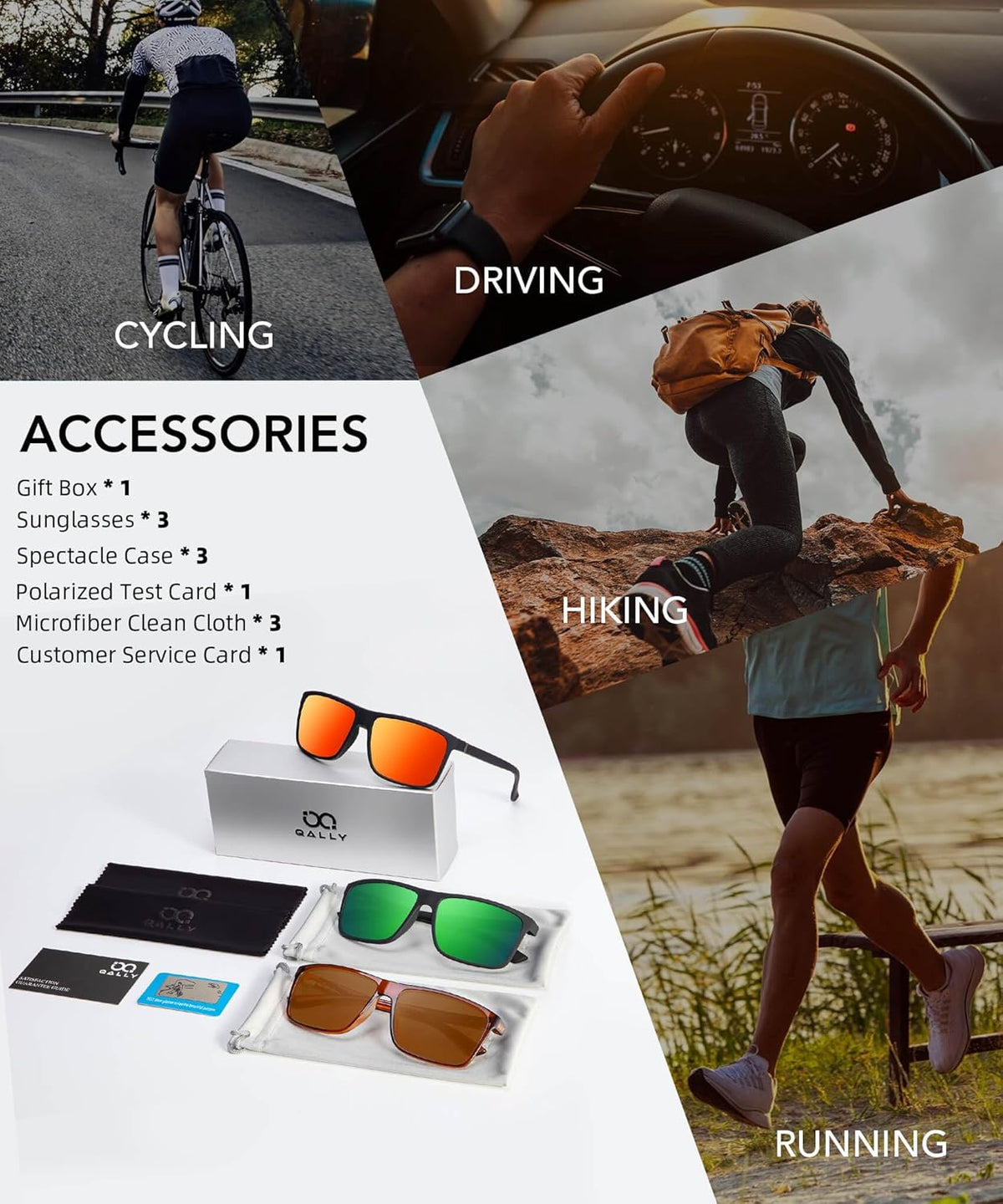 Polarized Sunglasses for Men - Rectangular Frame with UV400 Protection | Stylish Sports Eyewear