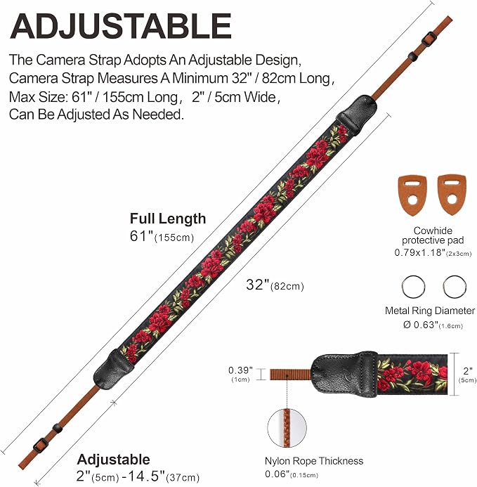Padwa Lifestyle Rose Flower Camera Strap