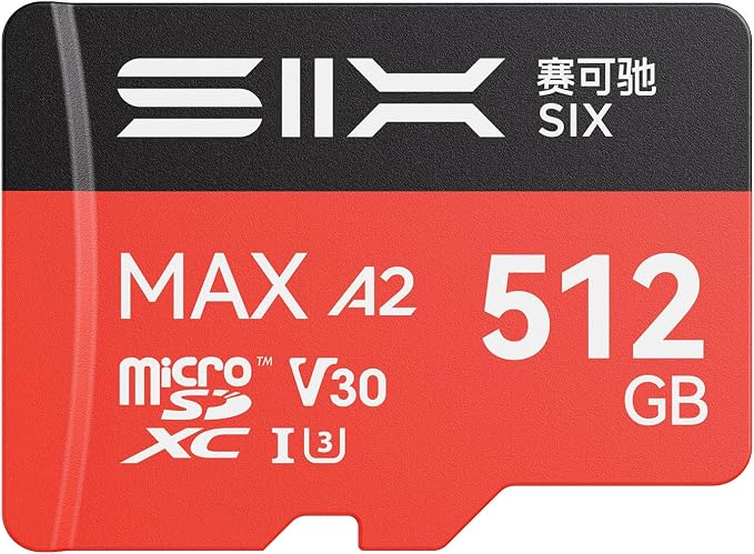 SIX M200 512GB Micro SD Card Read Up to 190MB/s