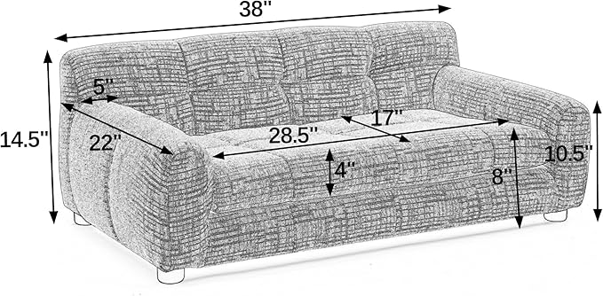 Human Dog Bed with Armrests & Backrest, Cave Dog Bed for Large Dogs, Comfortable Linen Upholstery, Short Sofa Legs for Easy Access, Durable, Stylish Camas para Perros, 38"x14.5"x22" (Green)