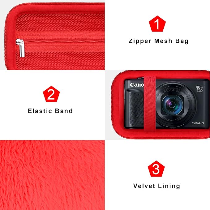 Canboc Carrying Case for Canon PowerShot SX740/ SX730/ SX720/ SX620/ G7X Mark