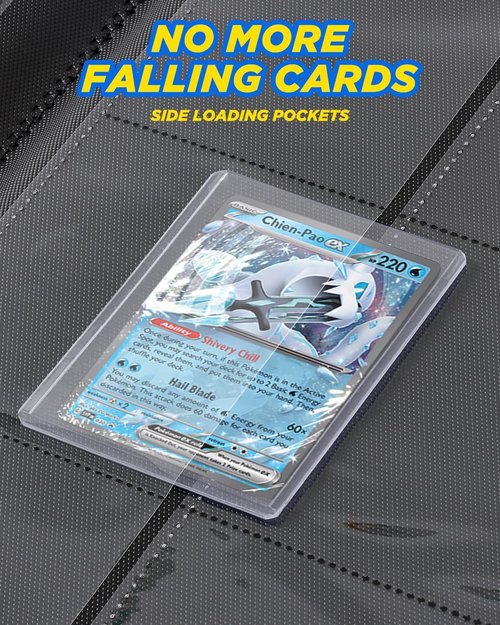 9 Pocket Toploaders Binder by [Brand Name] - Premium Zippered Card Album for 288 Trading Cards
