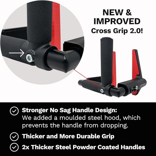 Jayflex CrossGrips Compact Pull Up Bar - Adjustable Door Frame Bar for Home Fitness | 250 lbs Capacity