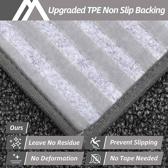 COSY HOMEER Edging Stair Treads Non-Slip Carpet Mat 28inX9in Indoor Stair Runners for Wooden Steps, Edging Stair Rugs for Kids and Dogs, 100% Polyester TPE Backing (15pc, Black)