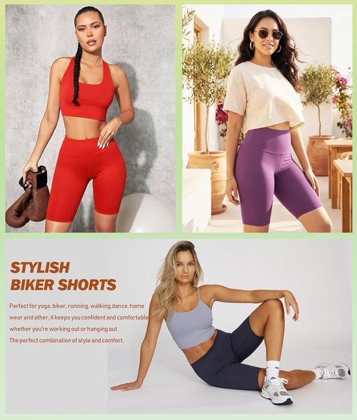 NEW YOUNG Biker Shorts - High Waisted Yoga Shorts with Pockets for Tummy Control | 5"/8" Sizes