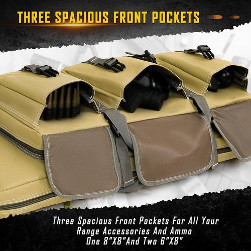 DULCE DOM Double Rifle Case - Soft Gun Bag for Rifles & Pistols | Tactical Storage Backpack (32-52 Inch)