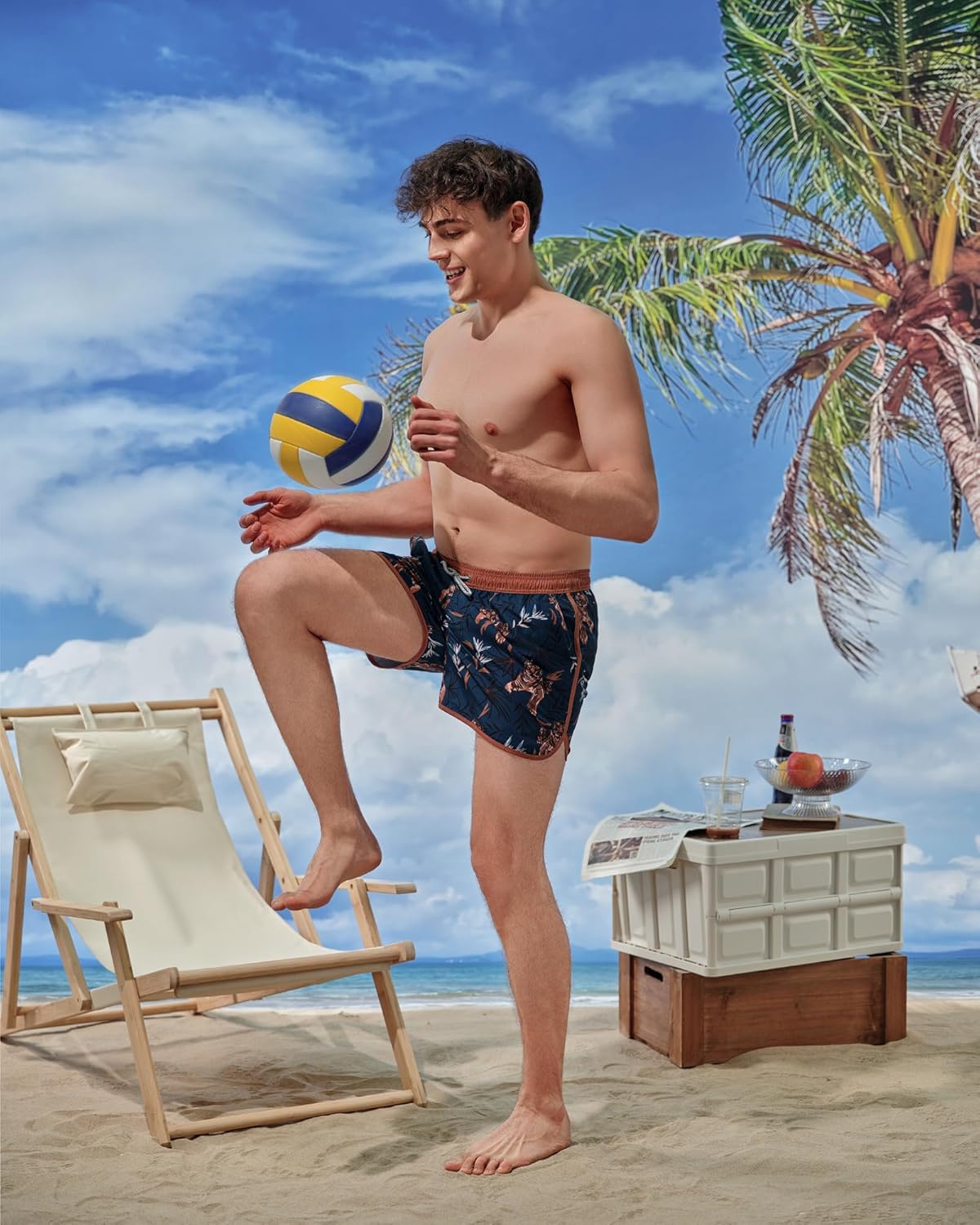 Surf Cuz Men's Swim Trunks - Vintage 80s/90s Retro Bathing Suits with Mesh Lining | Comfortable Fit