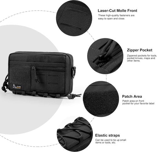 Mardingtop Tactical Molle Utility Pouch - Small Military EDC Tool Organizer Bag in Durable 600D Cordura