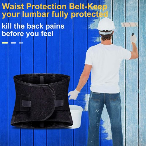 Lower Back Brace for Pain Relief, Back Brace Back Support Belt, Flexible Lumbar Support, Back Support Brace for Lifting at Work, Scoliosis Pain Relief Brace (Black,2XL Fits 37.5”-47” Belly Waist)
