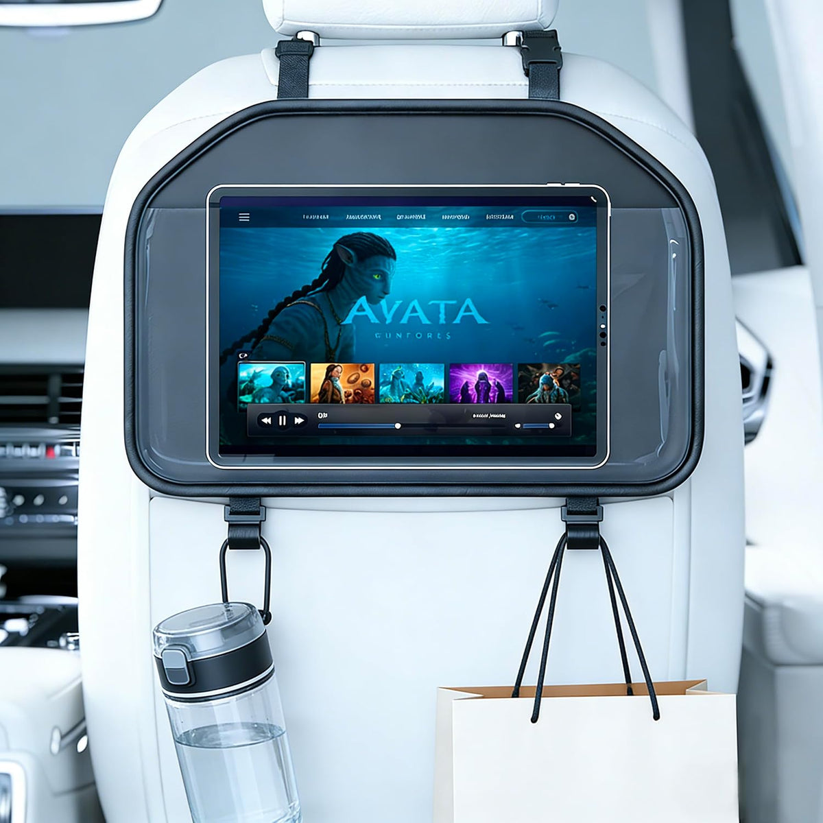 4 in 1 PU leather Backseat Car Organizer with Car Tissue Cup Tablet Holder