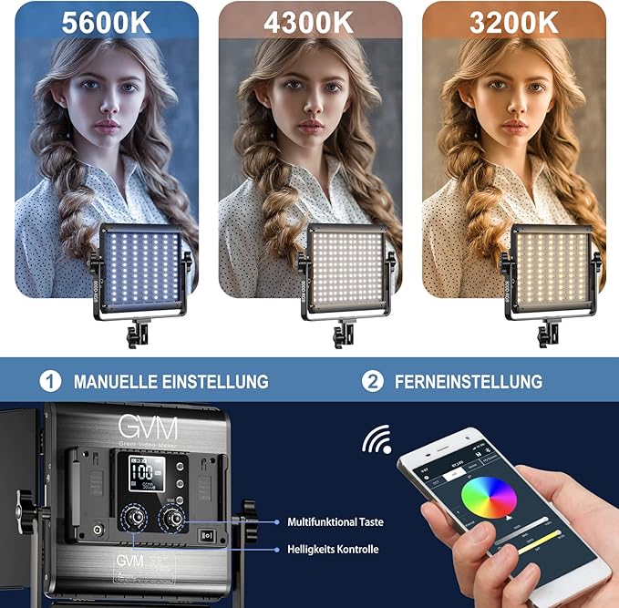 GVM 800D RGB Led Video Light, 40W Photography Lighting Led Panel Light