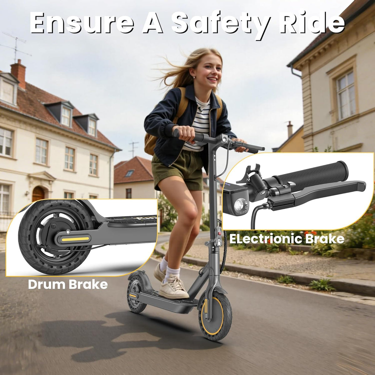 WERHY Electric Scooter - 500W Motor, 22MPH Speed, 25 Miles Range | Foldable Design for Teens & Adults