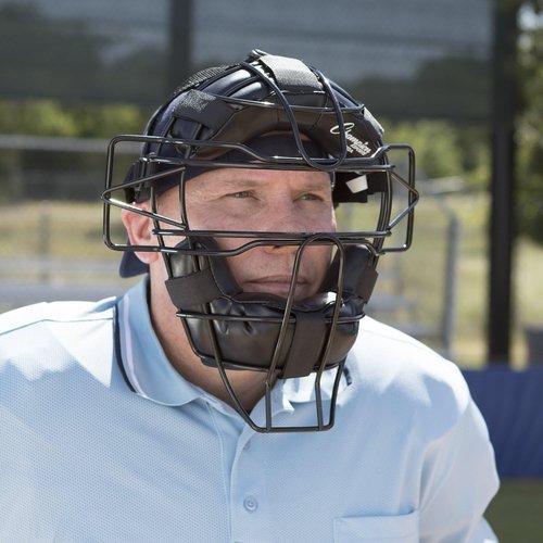 Champion Sports Pro Baseball Mask - Extra Protection for Umpires & Catchers - Adjustable Harness, Black