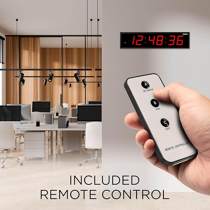 Ivation Oversized Large Digital Wall Clock