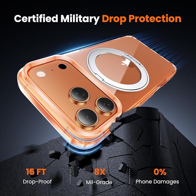toushion 3 in 1 for iPhone 17 Pro Case Stand |Build in Kickstand, Screen