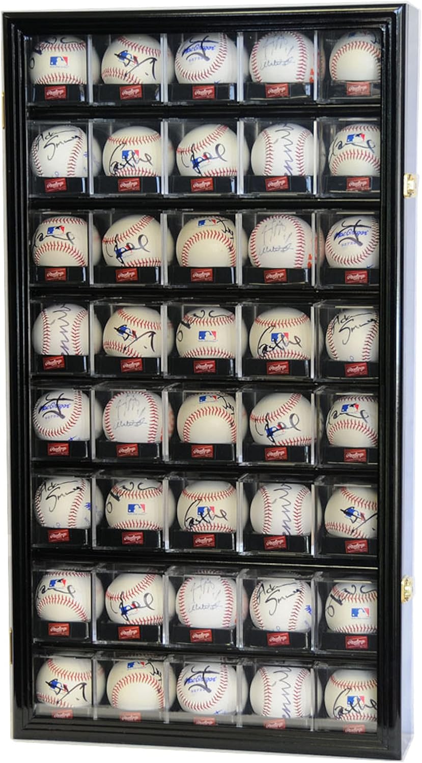 Skiennix Baseball Acrylic Display Case - 40 Cube Capacity | Sleek Black Design